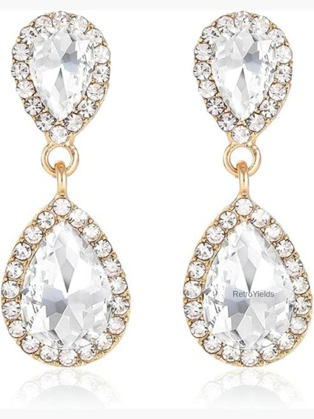 Teardrop Dangle Crystal Drop Earrings Women Bridal Wedding Party